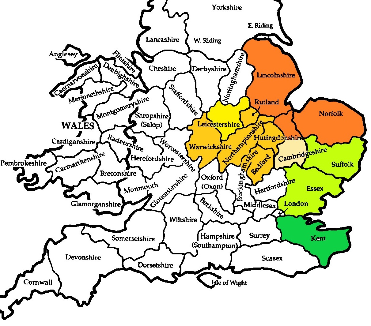 English Counties Skittle Tables